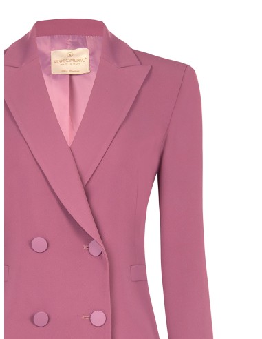 Getailleerde blazer van cadistof met ton-sur-ton metalen knopen – Rinascimento