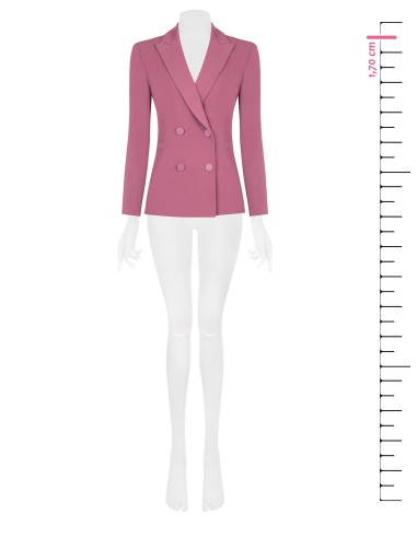 Veste blazer cintrée en tissu cady avec boutons métalliques ton sur ton Rinascimento