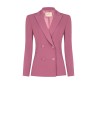 Veste blazer cintrée en tissu cady avec boutons métalliques ton sur ton Rinascimento