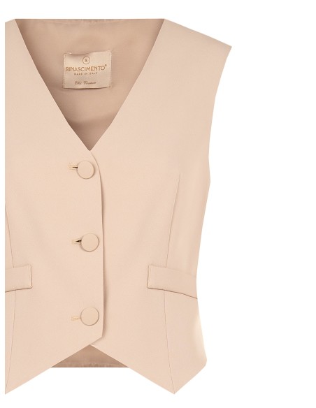 Gilet en tissu cady avec boutons en métal ton sur ton Rinascimento
