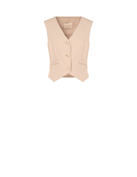 Gilet en tissu cady avec boutons en métal ton sur ton Rinascimento