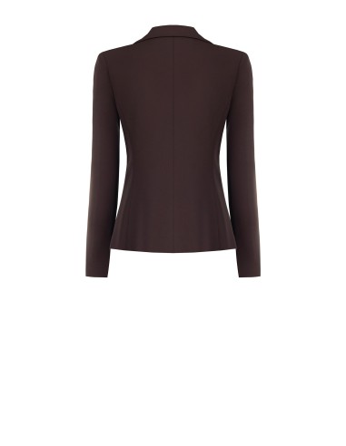 Veste blazer cintrée en tissu cadi avec bouton en métal ton sur ton Rinascimento