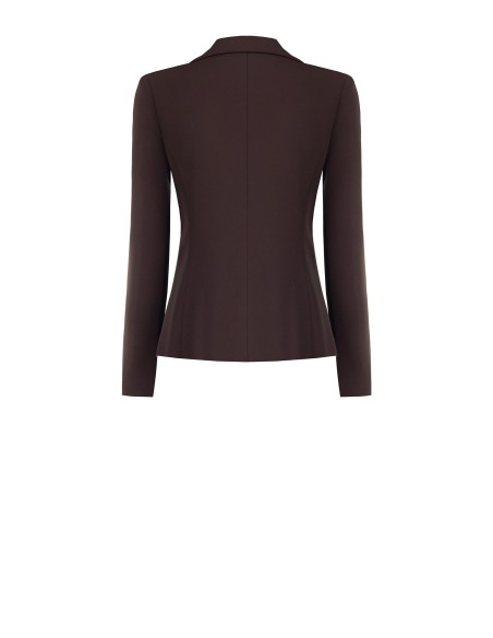 Veste blazer cintrée en tissu cadi avec bouton en métal ton sur ton Rinascimento