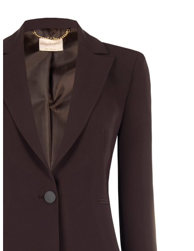 Veste blazer cintrée en tissu cadi avec bouton en métal ton sur ton Rinascimento
