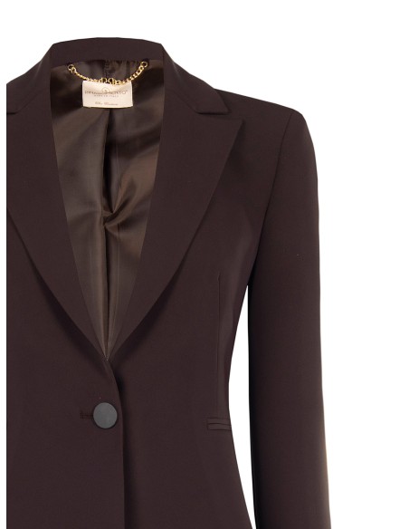 Getailleerde blazer van cadistof met een ton-sur-ton metalen knoop van Rinascimento