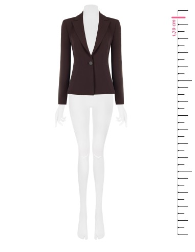 Veste blazer cintrée en tissu cadi avec bouton en métal ton sur ton Rinascimento