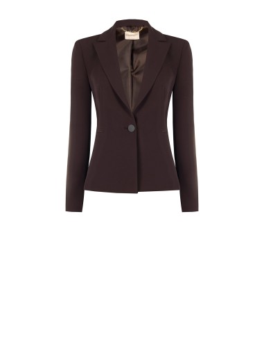 Veste blazer cintrée en tissu cadi avec bouton en métal ton sur ton Rinascimento