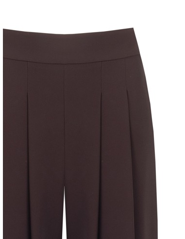 Pantalon palazzo en tissu cady avec double pince Rinascimento