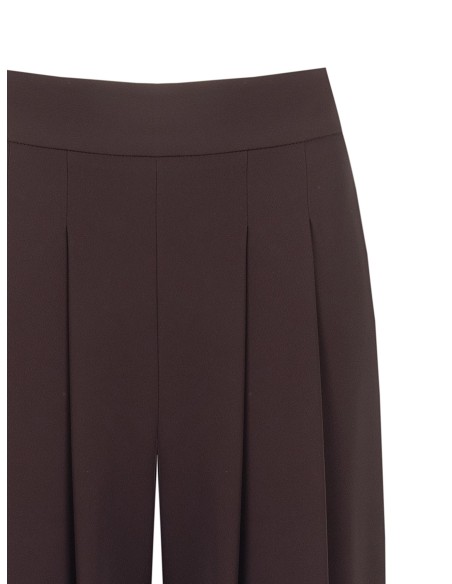 Pantalon palazzo en tissu cady avec double pince Rinascimento