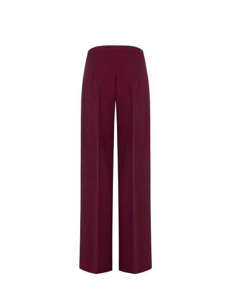Pantalon palazzo en tissu cadi avec fermeture éclair latérale Rinascimento