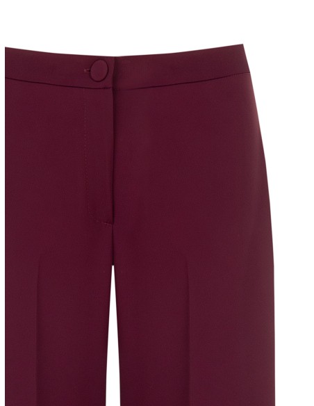 Pantalon palazzo en tissu cadi avec fermeture éclair latérale Rinascimento