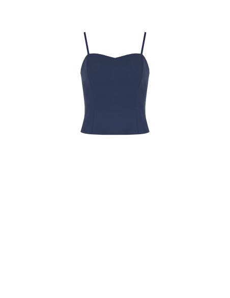 Crop top bustier en tissu cady Rinascimento