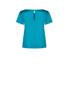 Blouse fluide en satin à manches courtes et encolure ronde Rinascimento 2