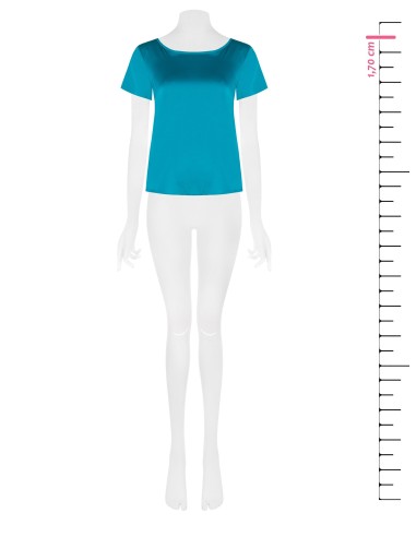 Blouse fluide en satin à manches courtes et encolure ronde Rinascimento