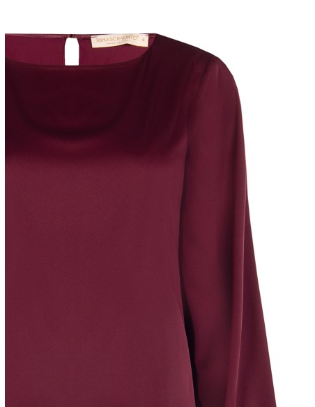 Blouse fluide à manches longues en satin Rinascimento