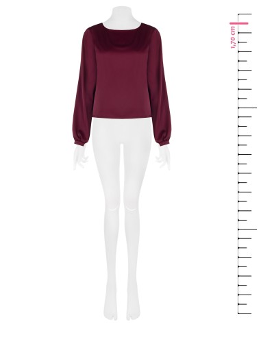 Blouse fluide à manches longues en satin Rinascimento