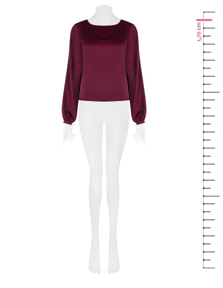 Blouse fluide à manches longues en satin Rinascimento