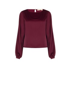 Blouse fluide à manches longues en satin Rinascimento