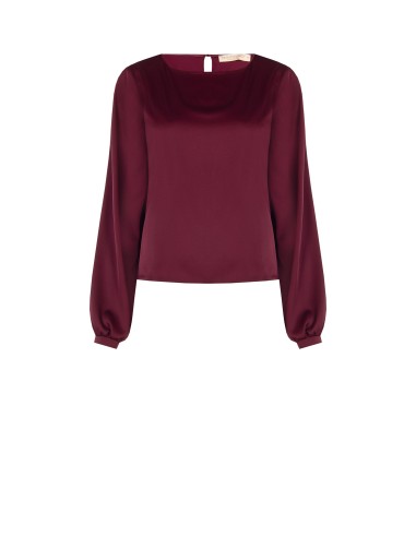 Blouse fluide à manches longues en satin Rinascimento