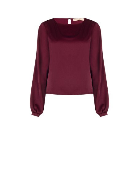 Blouse fluide à manches longues en satin Rinascimento