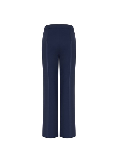 Pantalon palazzo en crêpe scuba avec fermeture éclair latérale Rinascimento