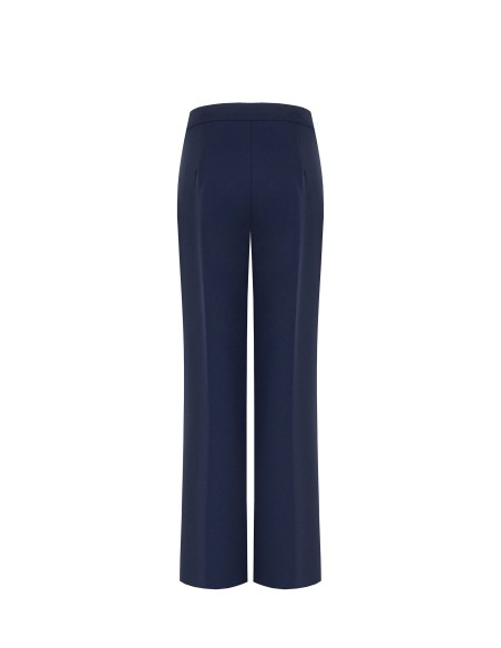 Pantalon palazzo en crêpe scuba avec fermeture éclair latérale Rinascimento