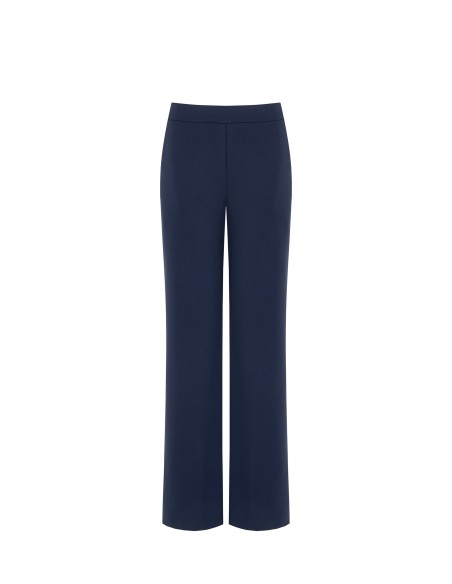 Pantalon palazzo en crêpe scuba avec fermeture éclair latérale Rinascimento