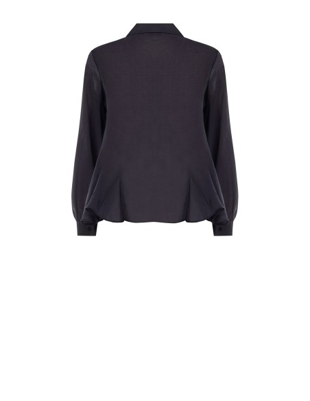 Blouse fluide en lyocell avec bas volanté et boutons dissimulés Rinascimento
