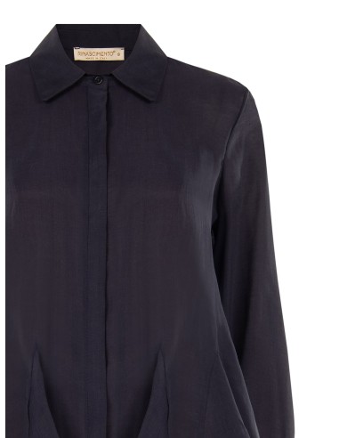 Vloeiende blouse van lyocell met volantzoom en verborgen knopen Rinascimento
