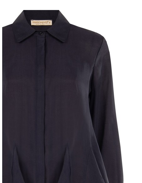 Blouse fluide en lyocell avec bas volanté et boutons dissimulés Rinascimento