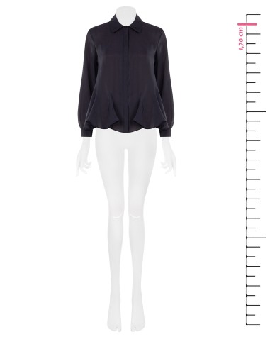 Blouse fluide en lyocell avec bas volanté et boutons dissimulés Rinascimento