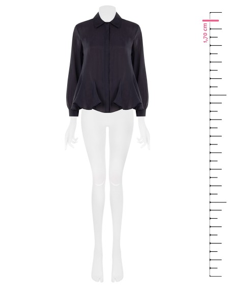 Blouse fluide en lyocell avec bas volanté et boutons dissimulés Rinascimento