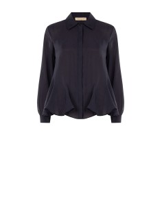 Blouse fluide en lyocell avec bas volanté et boutons dissimulés Rinascimento