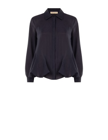 Blouse fluide en lyocell avec bas volanté et boutons dissimulés Rinascimento