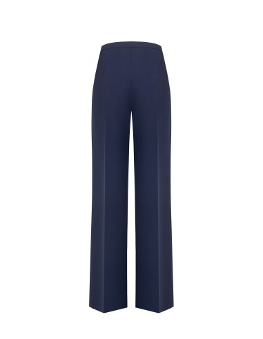 Pantalon palazzo en tissu technique avec bouton logo Rinascimento