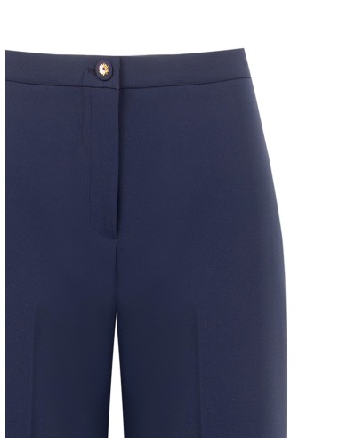 Pantalon palazzo en tissu technique avec bouton logo Rinascimento
