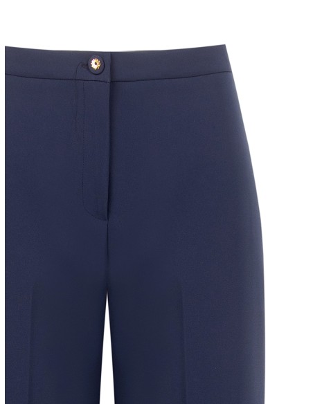 Pantalon palazzo en tissu technique avec bouton logo Rinascimento