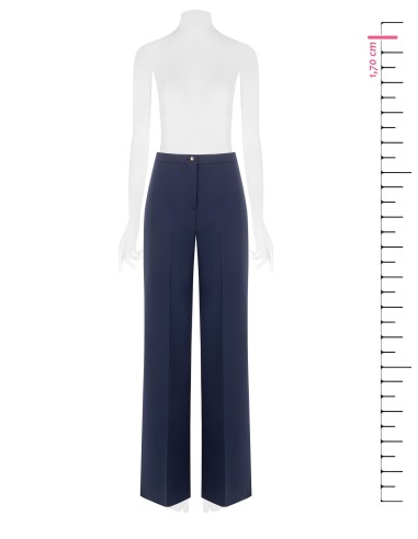 Pantalon palazzo en tissu technique avec bouton logo Rinascimento