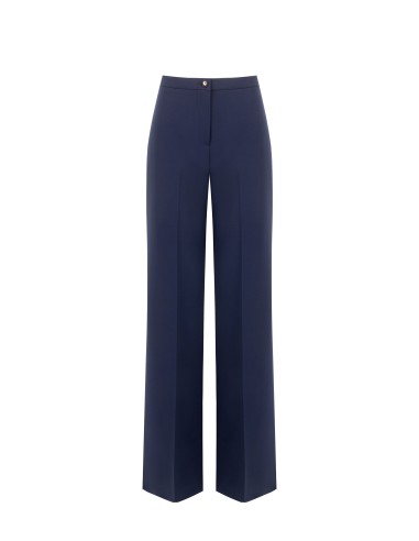 Pantalon palazzo en tissu technique avec bouton logo Rinascimento