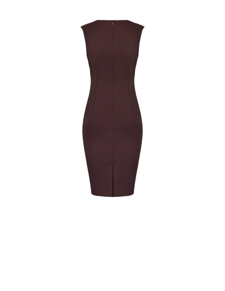 Robe fourreau drapée en maille milano Rinascimento