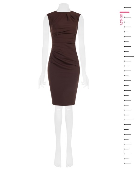 Robe fourreau drapée en maille milano Rinascimento