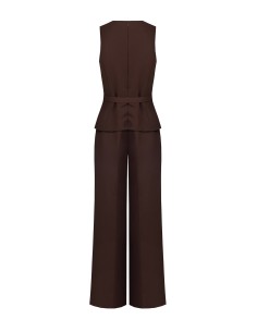 Combinaison intégrale en tissu cady effet 2 pièces, avec ceinture rigide assortie et boucle ornée du logo RR Rinascimento 2