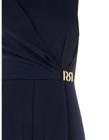 Palazzo-jumpsuit van cadistof met gouden RR-detail van metaal Rinascimento