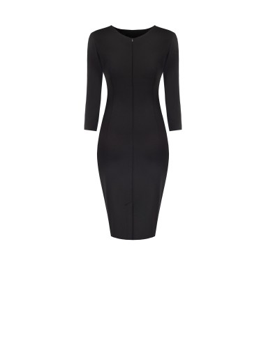 Robe fourreau en punto Milano froncée sur le côté avec manches 3/4 Rinascimento