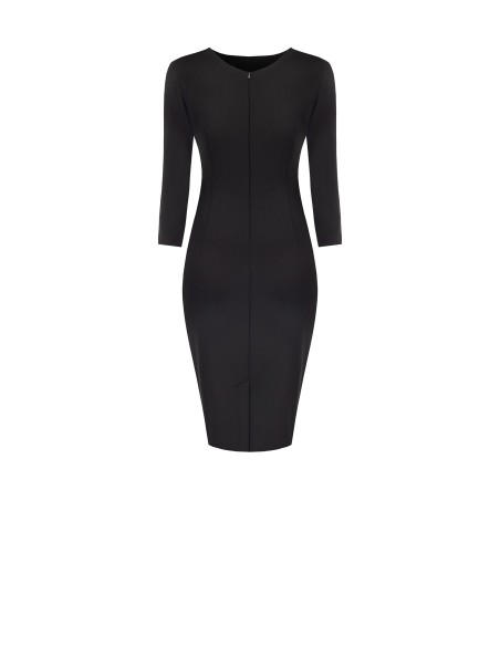 Robe fourreau en punto Milano froncée sur le côté avec manches 3/4 Rinascimento