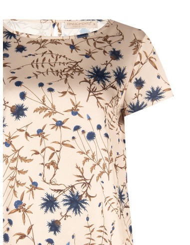 Blouse ample et fluide en satin à fleurs Rinascimento