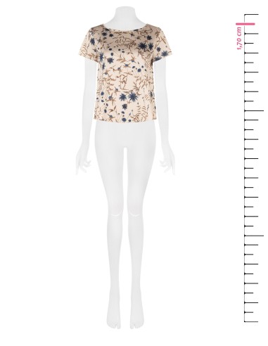 Blouse ample et fluide en satin à fleurs Rinascimento