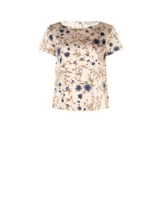 Blouse ample et fluide en satin à fleurs Rinascimento