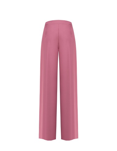 Pantalon palazzo en satin avec fermeture éclair latérale Rinascimento