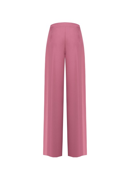 Pantalon palazzo en satin avec fermeture éclair latérale Rinascimento